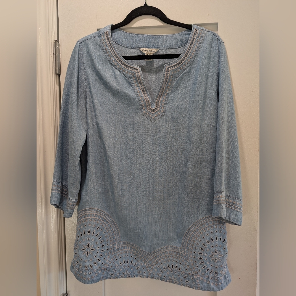 Tommy Bahama Chambray Tunic,M